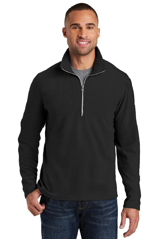 Port Authority Mens Pill Resistant Microfleece 1/4 Zip Sweatshirt - Black