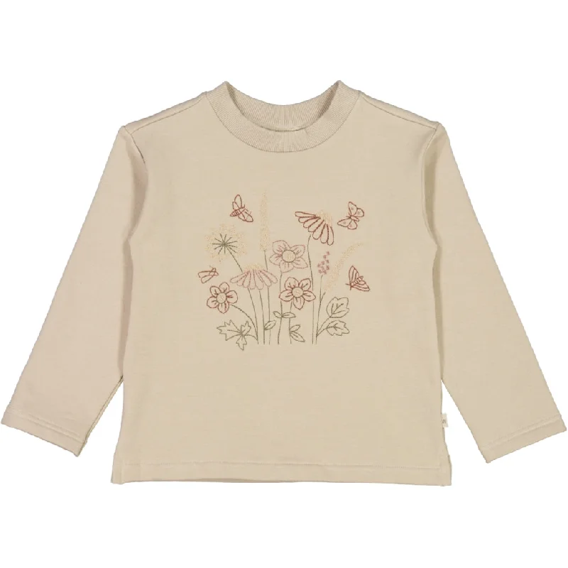 Sweatshirt Flowerbouquet Embroidery - gravel