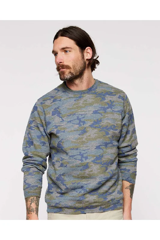 LAT Mens Elevated Fleece Crewneck Sweatshirt - Vintage Camo