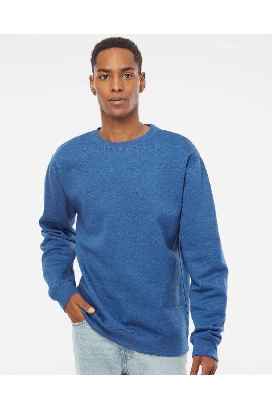 Independent Trading Co. Mens Crewneck Sweatshirt - Heather Royal Blue