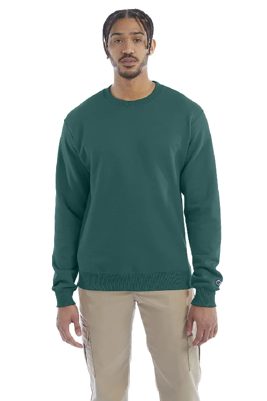 Champion Mens Double Dry Eco Moisture Wicking Fleece Crewneck Sweatshirt - Emerald Green