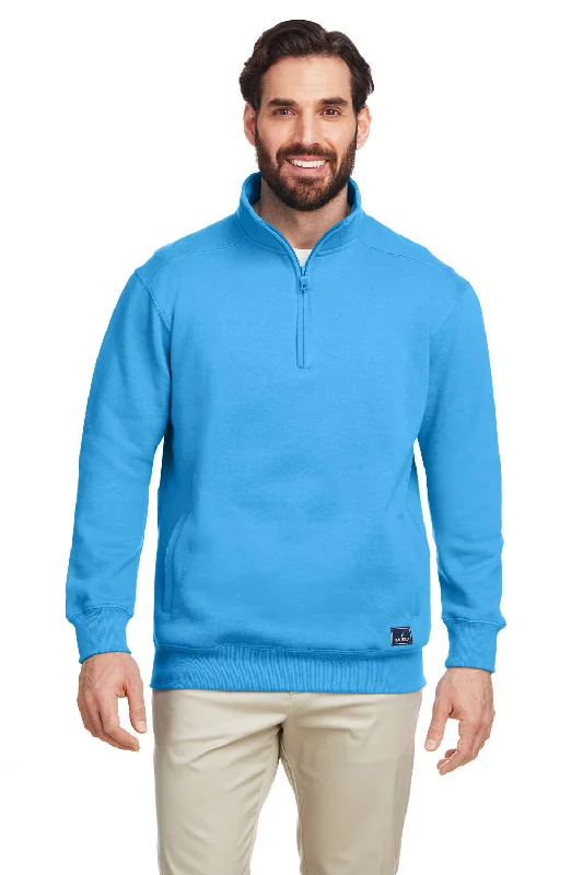 Nautica Mens Anchor 1/4 Zip Sweatshirt w/ Pockets - Azure Blue