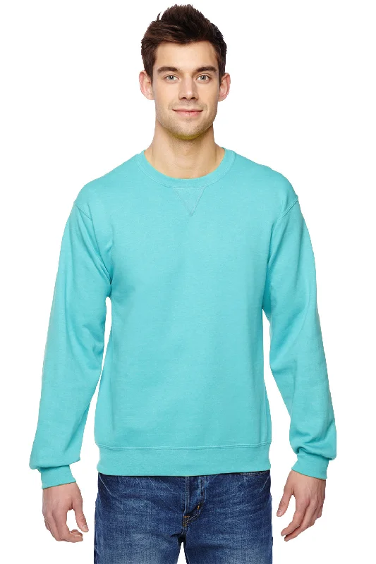 Fruit Of The Loom Mens Softspun Fleece Crewneck Sweatshirt - Scuba Blue - Closeout