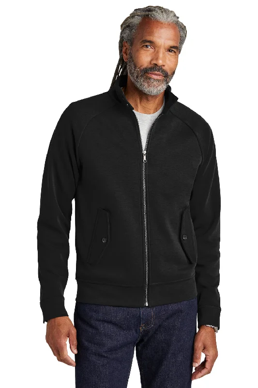 Brooks Brothers Mens Double Knit Full Zip Sweatshirt w/ Pockets - Deep Black