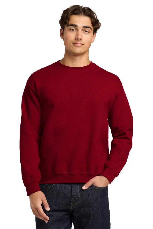 Gildan Mens Pill Resistant Fleece Crewneck Sweatshirt - Antique Cherry Red