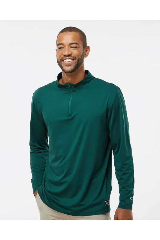 Oakley Mens Team Issue Podium 1/4 Zip Sweatshirt - Team Fir Green