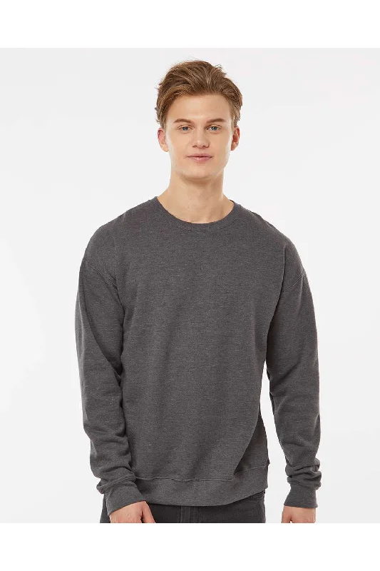 Tultex Mens Fleece Crewneck Sweatshirt - Heather Charcoal Grey