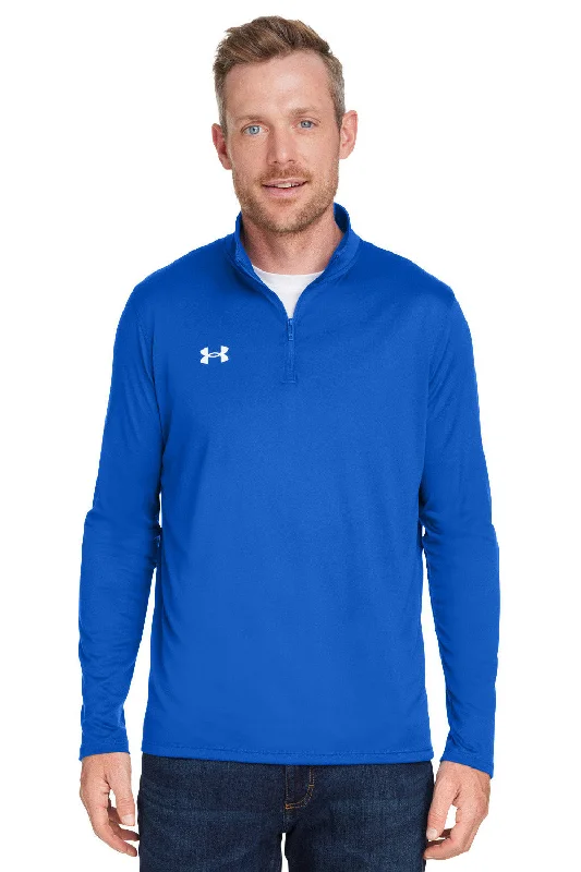 Under Armour Mens Team Tech Moisture Wicking 1/4 Zip Sweatshirt - Royal Blue