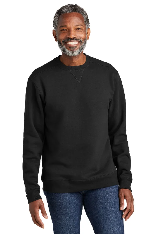 Volunteer Knitwear Mens USA Made Chore Fleece Crewneck Sweatshirt - Deep Black