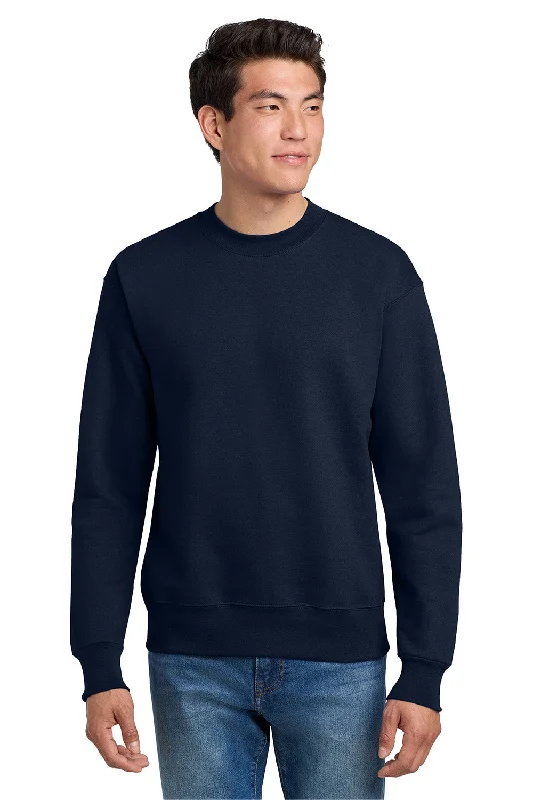 Hanes Mens Ultimate Cotton PrintPro XP Pill Resistant Crewneck Sweatshirt - Navy Blue