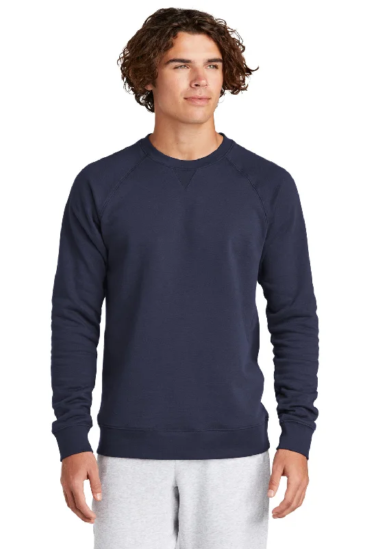 Sport-Tek Mens Drive Fleece Crewneck Sweatshirt - True Navy Blue