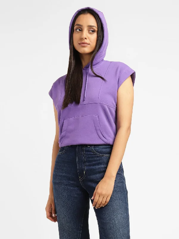 Levi's x Deepika Padukone Solid Purple Hooded Sweatshirt