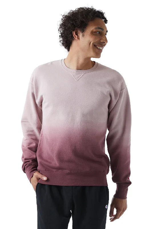 Champion Mens Dip Dye Crewneck Sweatshirt - Maroon Ombre