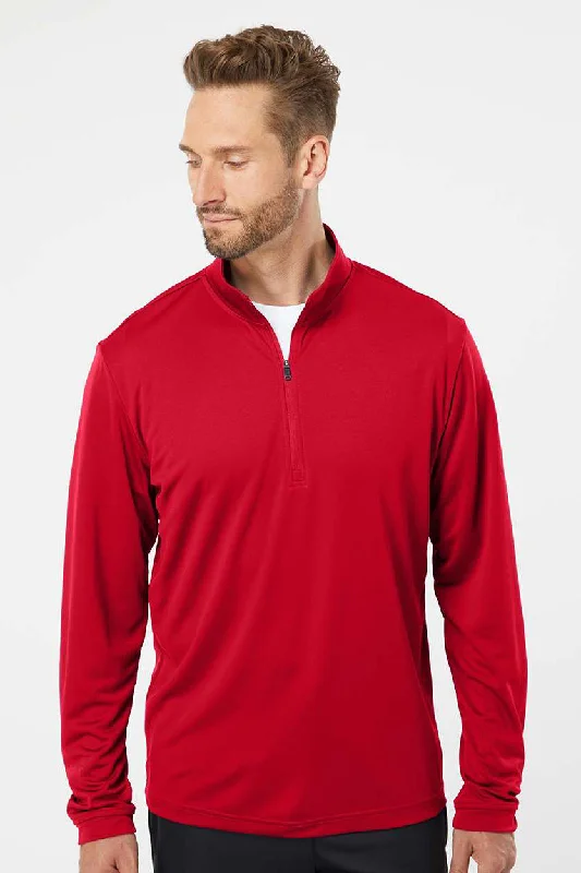 Adidas Mens UPF 50+ 1/4 Zip Sweatshirt - Power Red