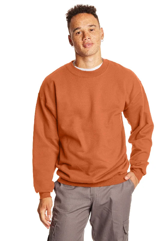 Hanes Mens Ultimate Cotton PrintPro XP Pill Resistant Crewneck Sweatshirt - Pumpkin Orange