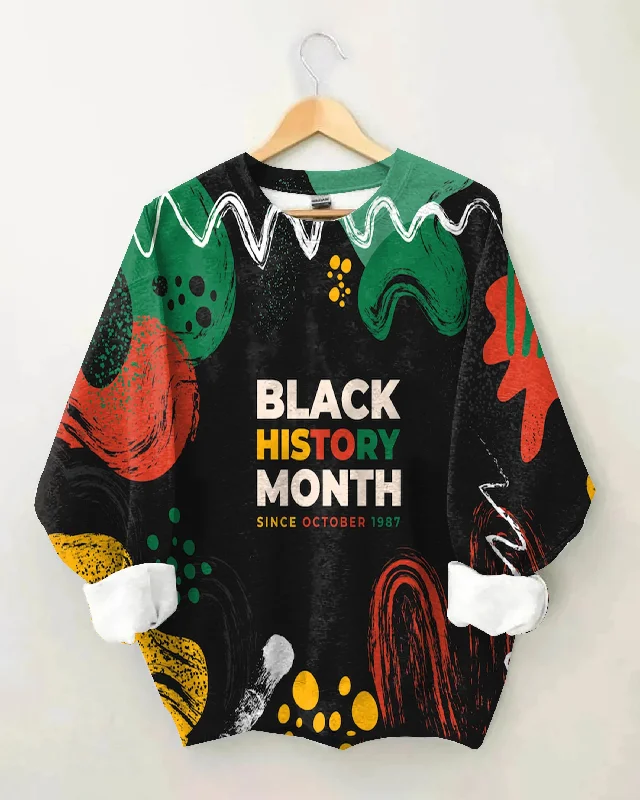 Crayon Watercolor Black History Unisex Long Sleeve Sweatshirt