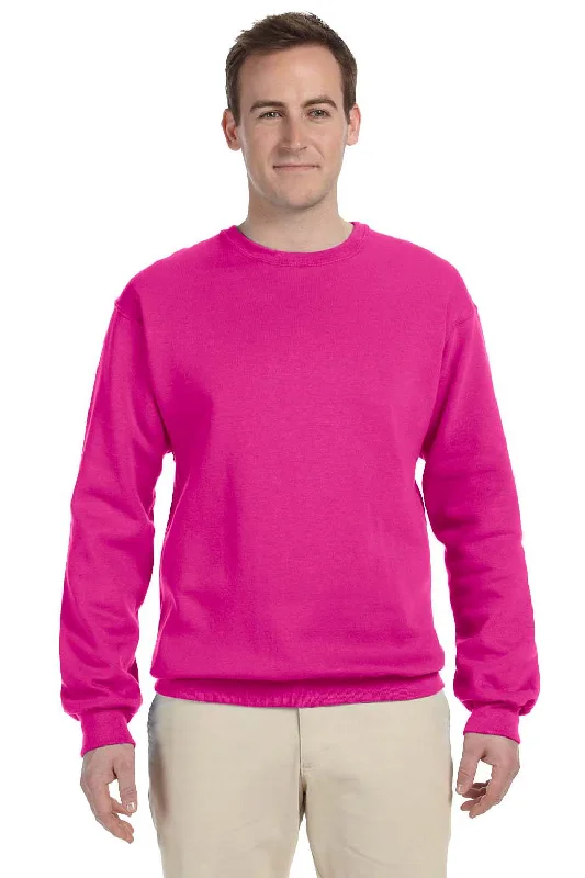 Jerzees Mens NuBlend Fleece Crewneck Sweatshirt - Cyber Pink