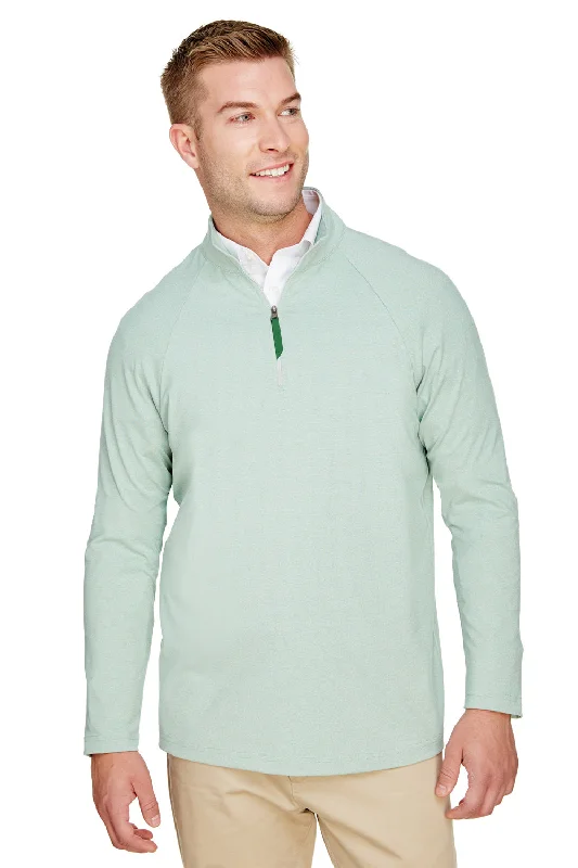 Devon & Jones Mens CrownLux Clubhouse Performance Moisture Wicking 1/4 Zip Sweatshirt - Kelly Green