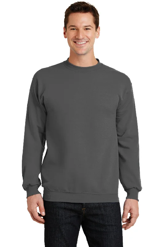 Port & Company Mens Core Pill Resistant Fleece Crewneck Sweatshirt - Charcoal Grey