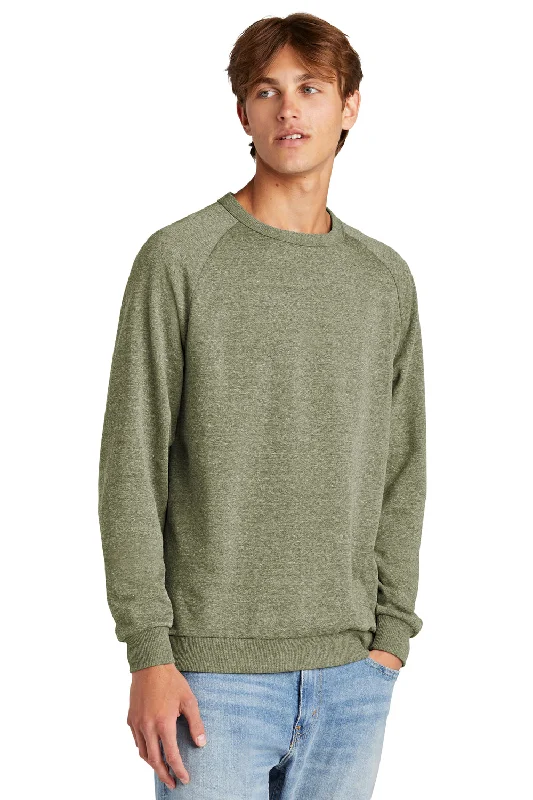 District Mens Perfect Tri Fleece Crewneck Sweatshirt - Military Green Frost