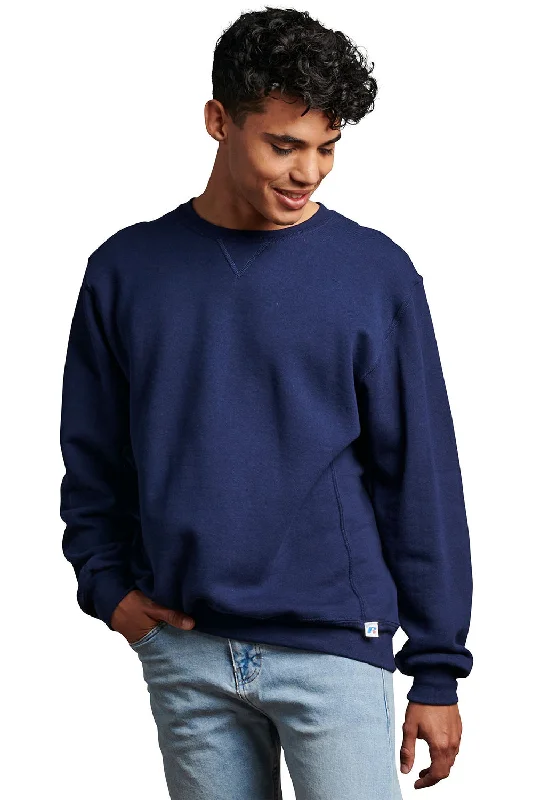 Russell Athletic Mens Dri-Power Moisture Wicking Crewneck Sweatshirt - Navy Blue