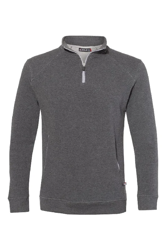 Badger Mens FitFlex Moisture Wicking 1/4 Zip Sweatshirt w/ Pockets - Charcoal Grey - Closeout