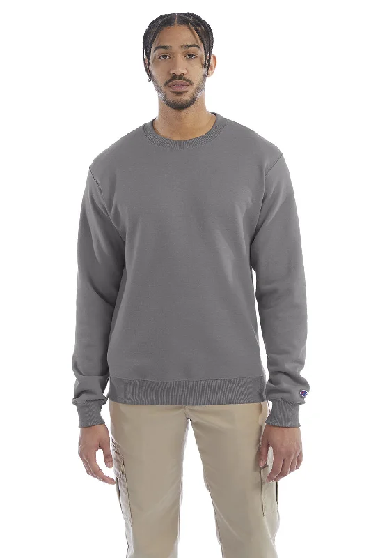 Champion Mens Double Dry Eco Moisture Wicking Fleece Crewneck Sweatshirt - Stone Grey