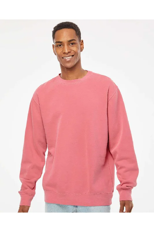 Independent Trading Co. Mens Pigment Dyed Crewneck Sweatshirt - Pink