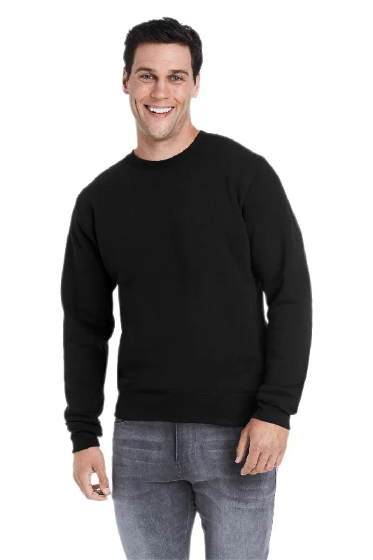 J America Mens Crewneck Sweatshirt - Solid Black