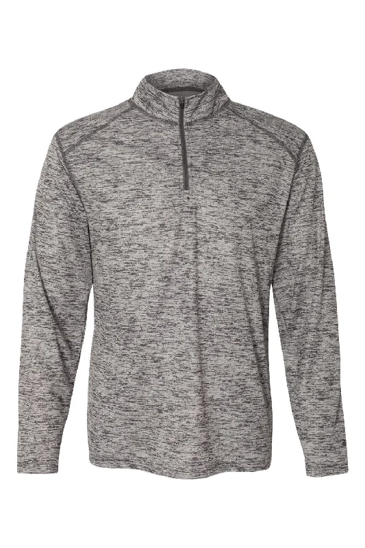 Badger Mens Tonal Blend Moisture Wicking 1/4 Zip Sweatshirt - Graphite Grey Tonal Blend - Closeout