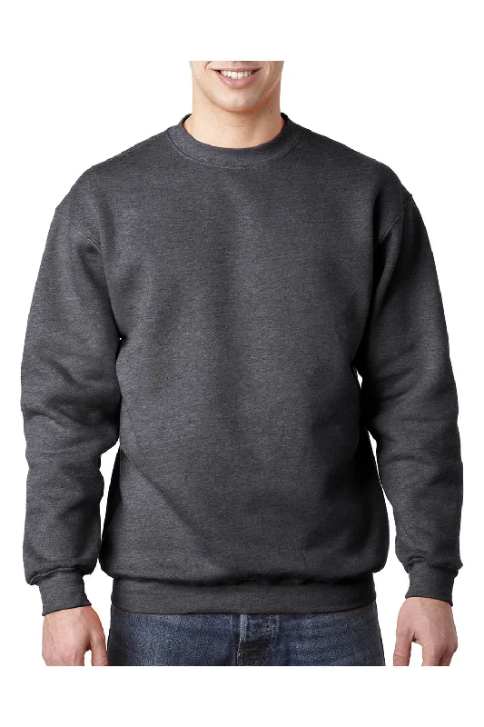 Bayside Mens USA Made Crewneck Sweatshirt - Heather Charcoal Grey