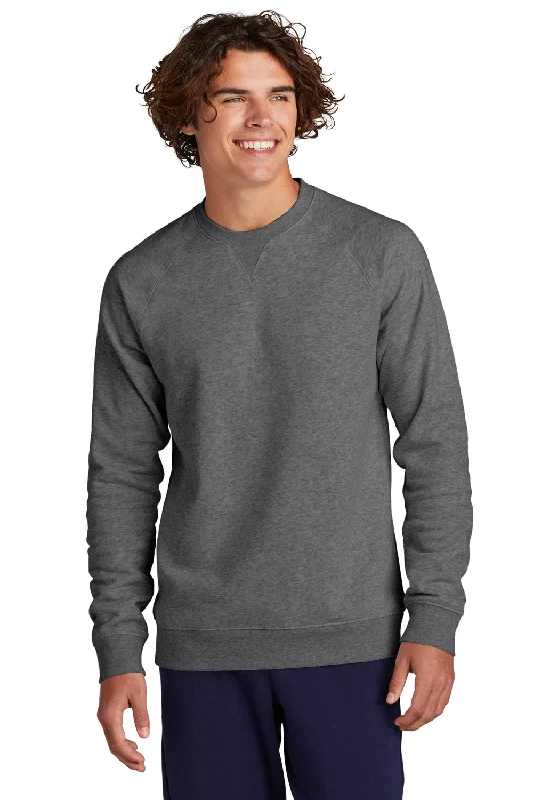 Sport-Tek Mens Drive Fleece Crewneck Sweatshirt - Heather Graphite Grey