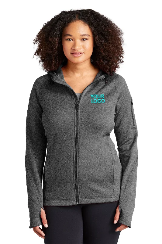 Sport-Tek Ladies Tech Fleece Customized Full-Zip Hooded Jackets, Graphite Heather