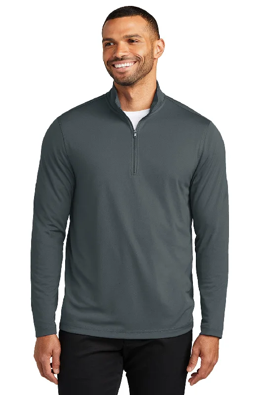 Port Authority Mens Dry Zone Moisture Wicking Micro Mesh 1/4 Zip Sweatshirt - Graphite Grey