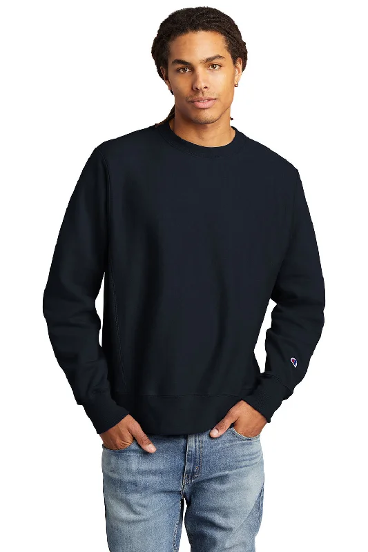 Champion Mens Shrink Resistant Crewneck Sweatshirt - Navy Blue