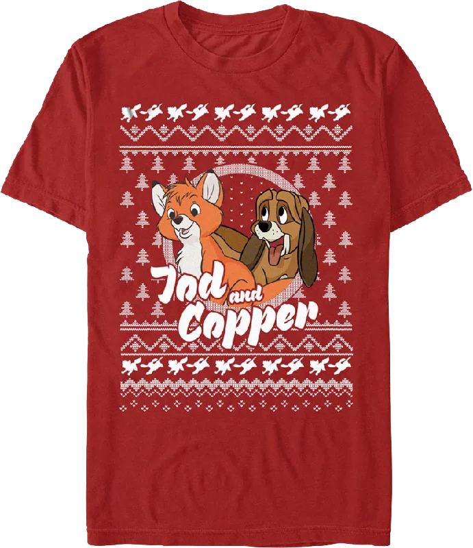 The Fox and the Hound Faux Ugly Christmas Sweater Disney T-Shirt