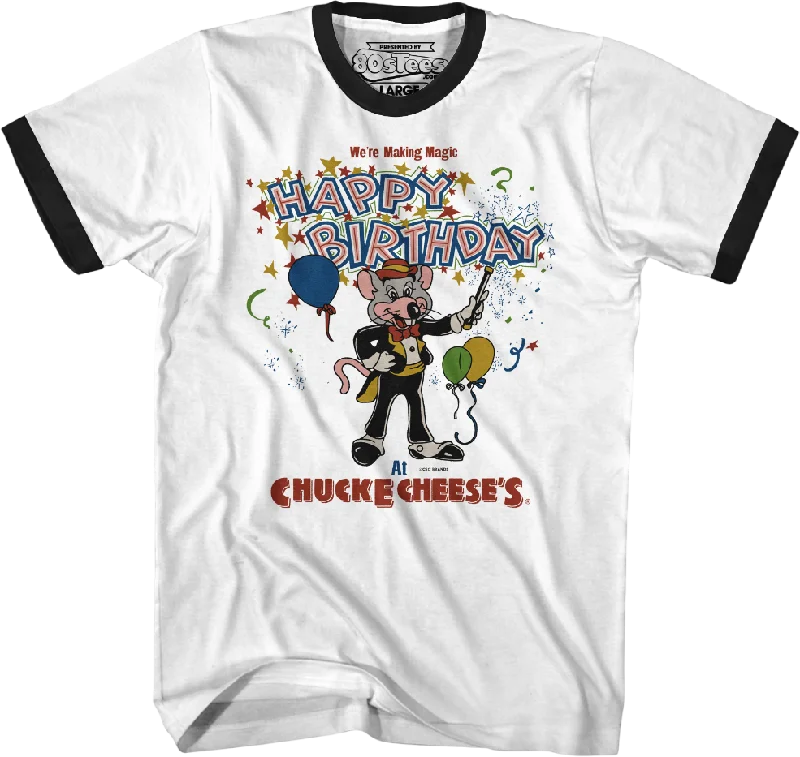 Making Magic Happy Birthday Chuck E. Cheese Ringer Shirt