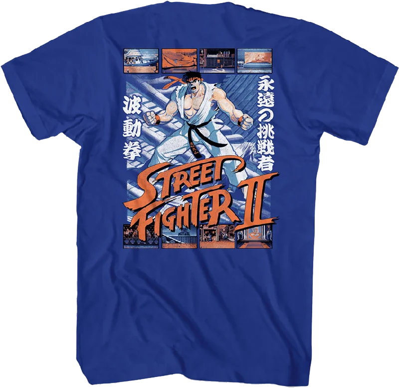 Front & Back Ryu Fight Scenes Street Fighter II T-Shirt