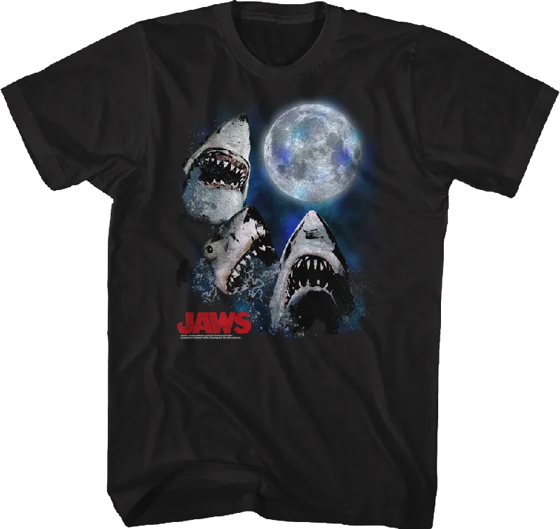 Three Shark Moon Jaws T-Shirt