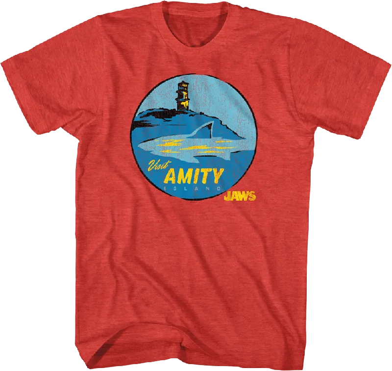 Visit Amity Island Circle Jaws T-Shirt