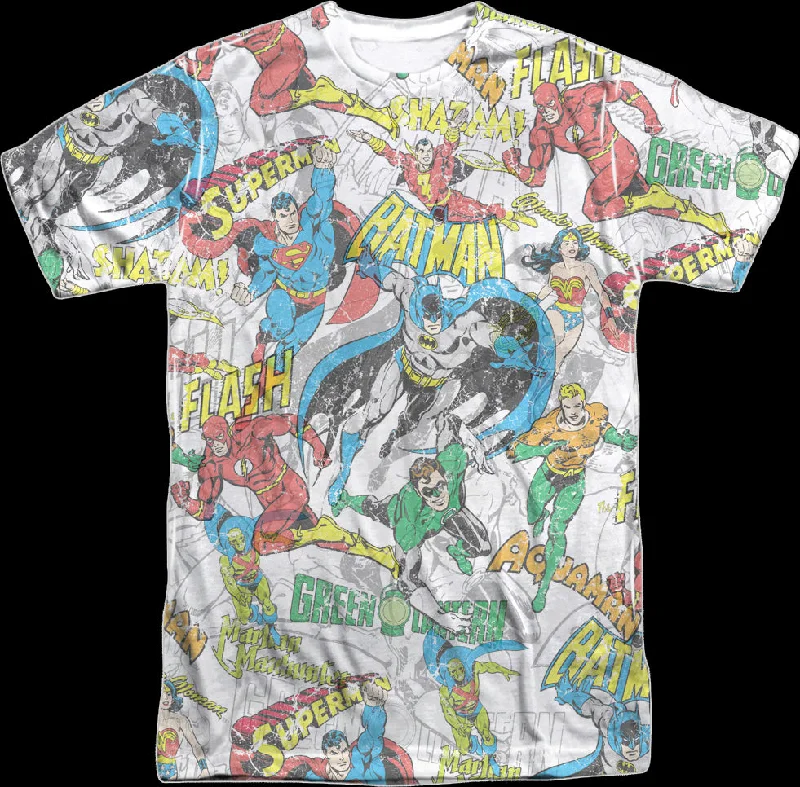 Justice League Front & Back Collage DC Comics T-Shirt