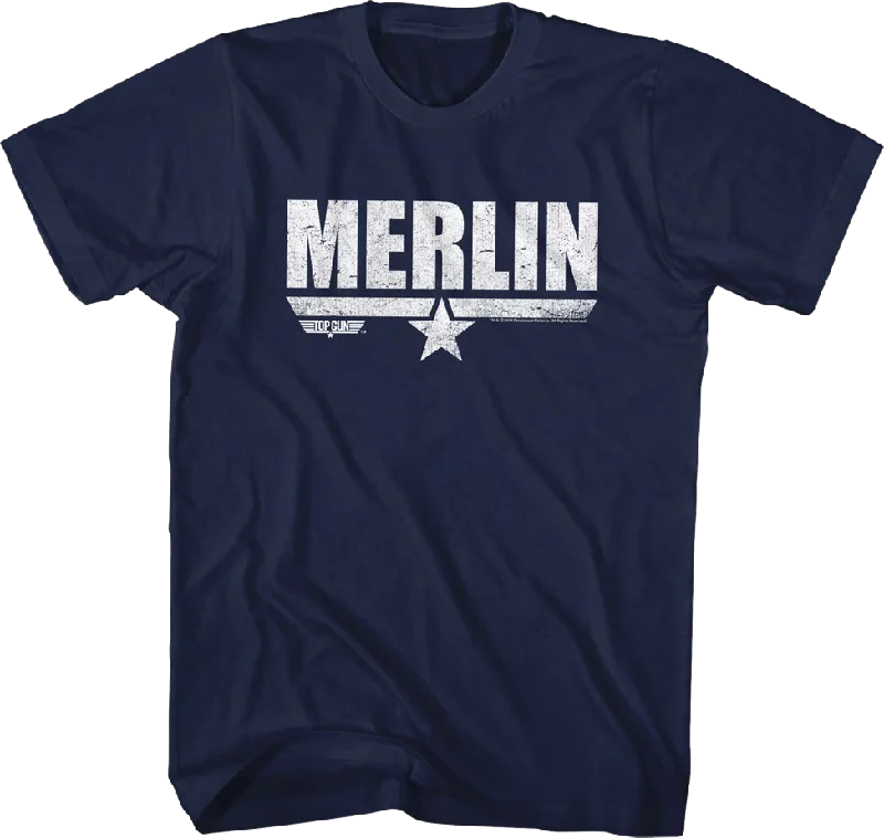 Distressed Merlin Top Gun T-Shirt