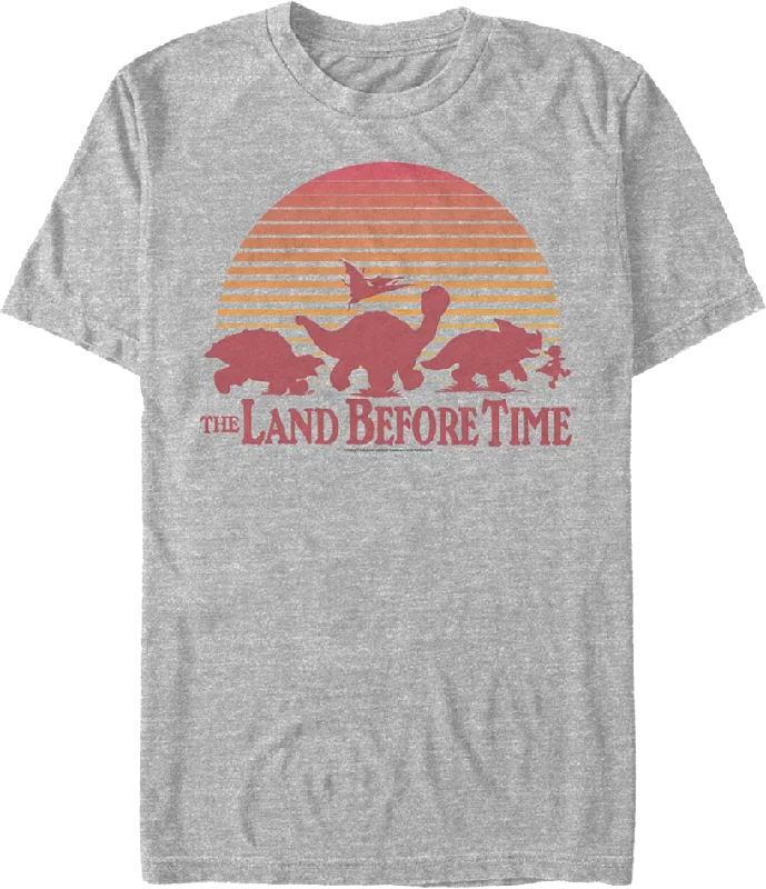 Vintage Sunset Silhouette Land Before Time T-Shirt