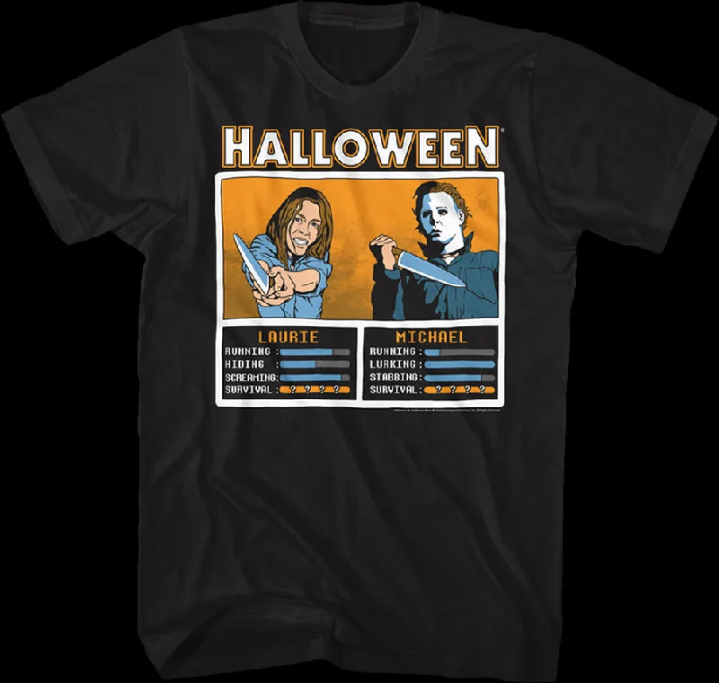 Laurie And Michael Knives Out Video Game Halloween T-Shirt