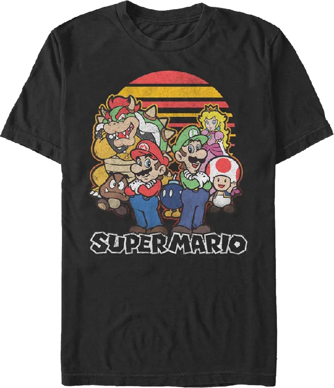 Retro Sunset Super Mario Bros. T-Shirt