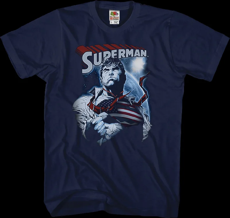 Stars and Stripes Logo Superman T-Shirt