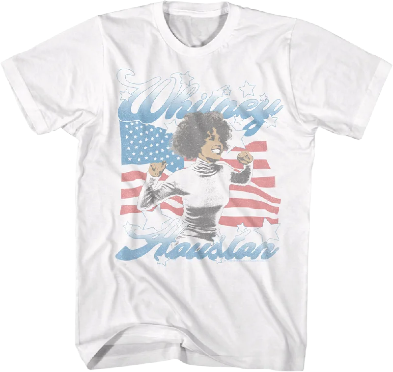 American Flag Whitney Houston T-Shirt