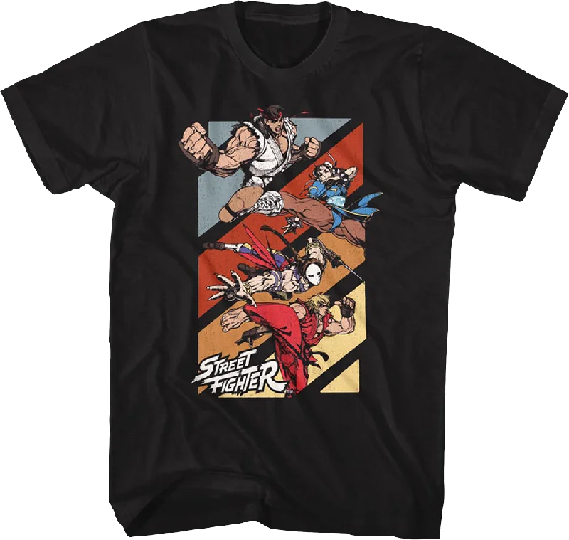 Panel Action Poses Street Fighter T-Shirt