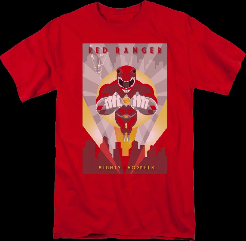 Red Ranger Poster Mighty Morphin Power Rangers T-Shirt