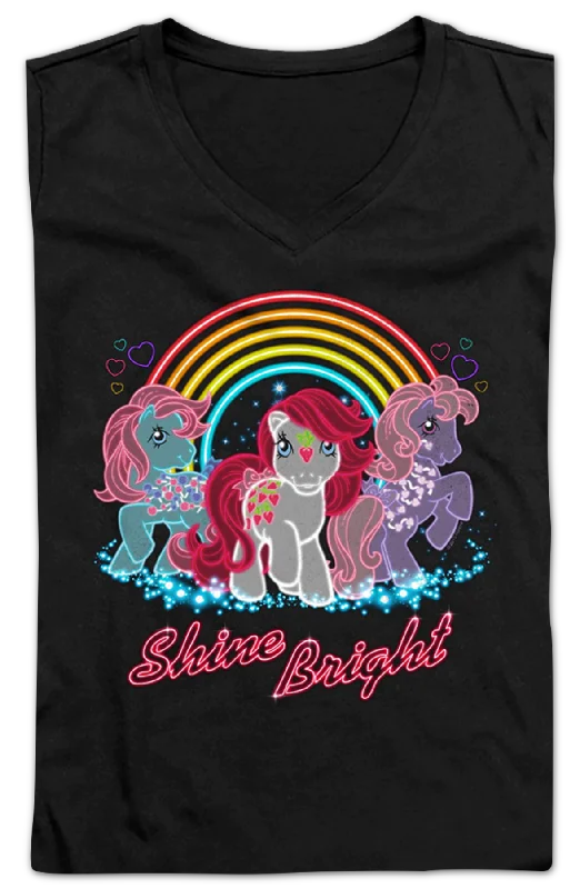 Ladies Shine Bright My Little Pony V-Neck Shirt